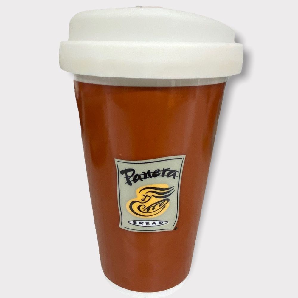 Panera Ceramic Coffee Cup With Lid